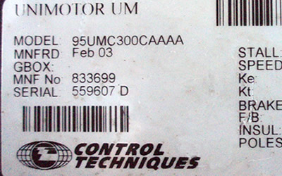 Control Techniques Motore 400x250